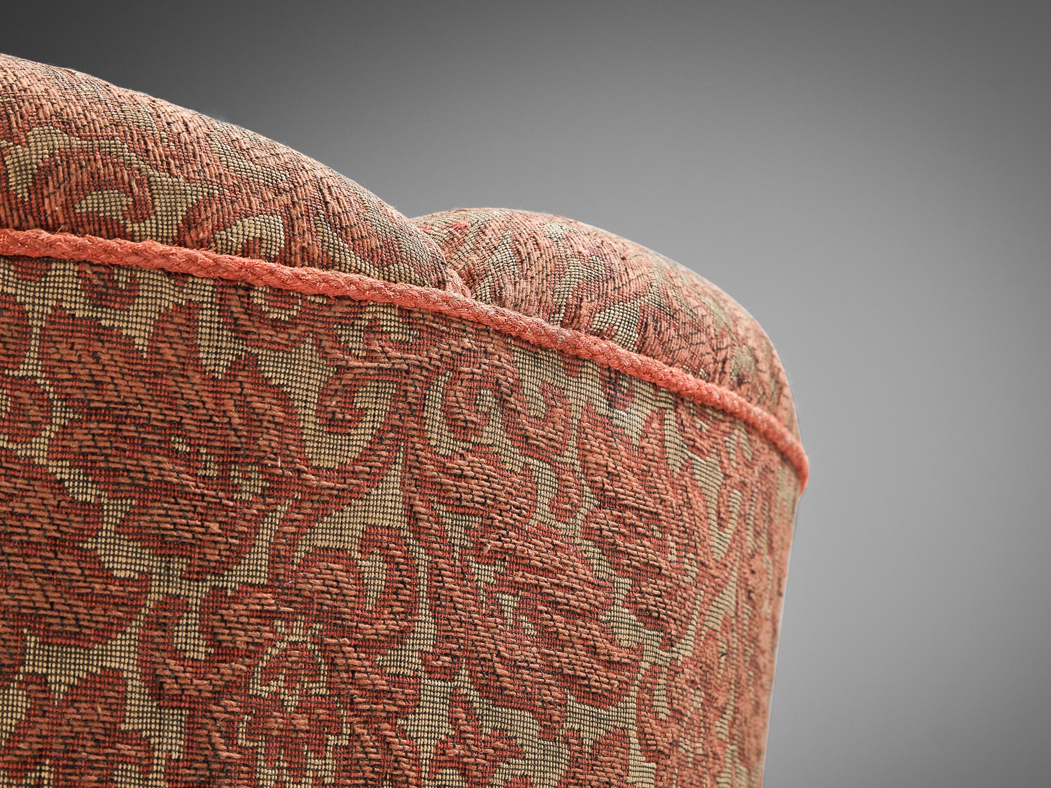 Mid-20th Century Jindrich Halabala Stool in Decorative Upholstery  For Sale