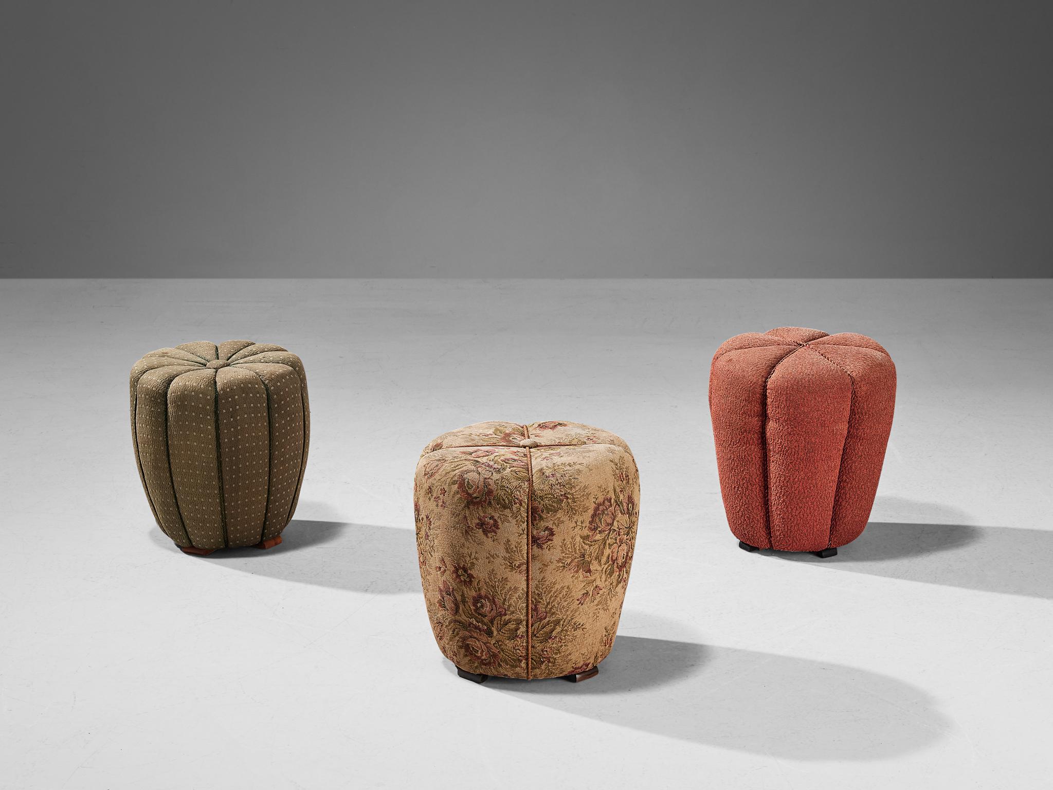 Fabric Jindrich Halabala Stool in Decorative Upholstery For Sale