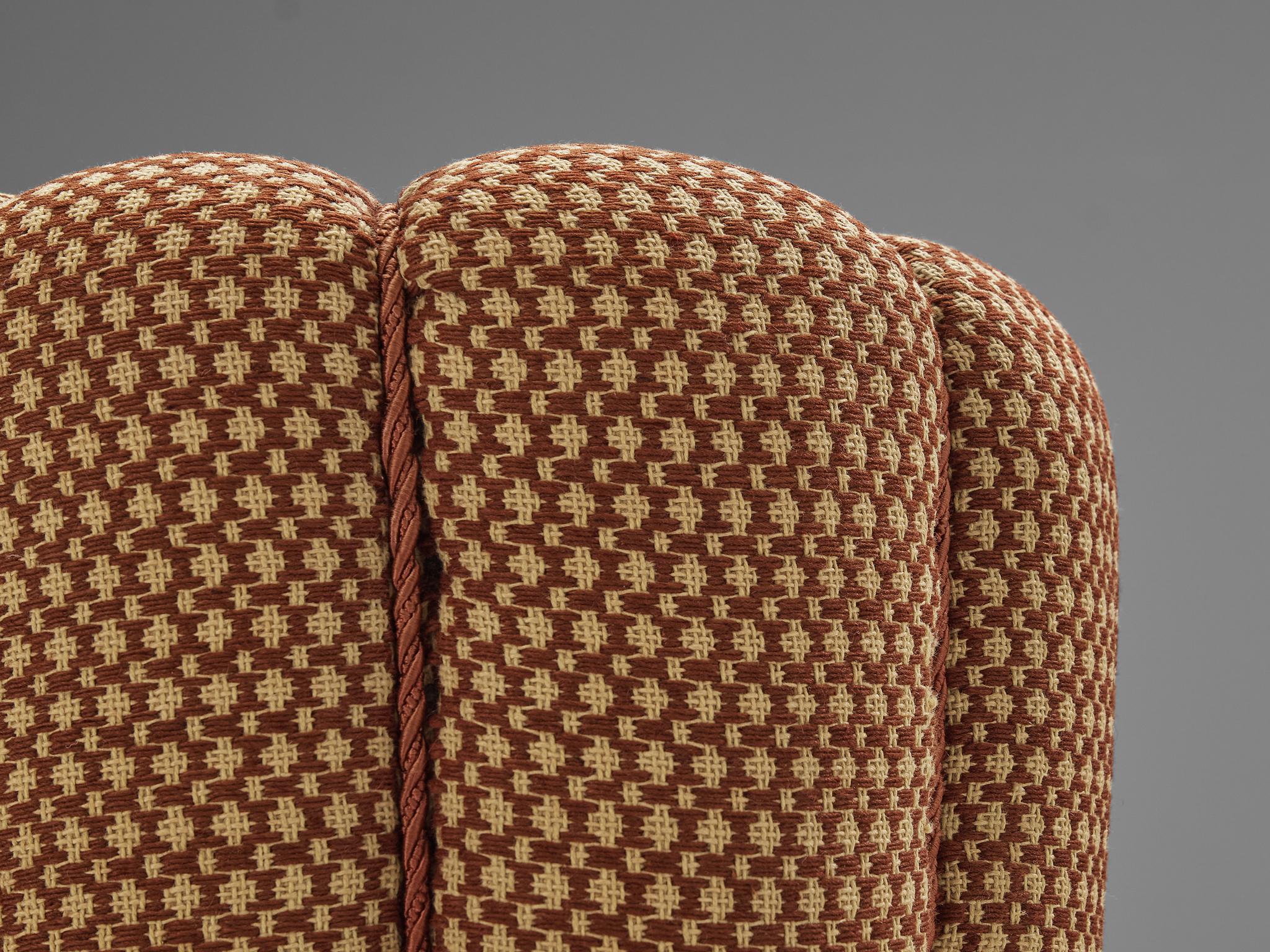 Fabric Jindrich Halabala Stool in Decorative Upholstery 