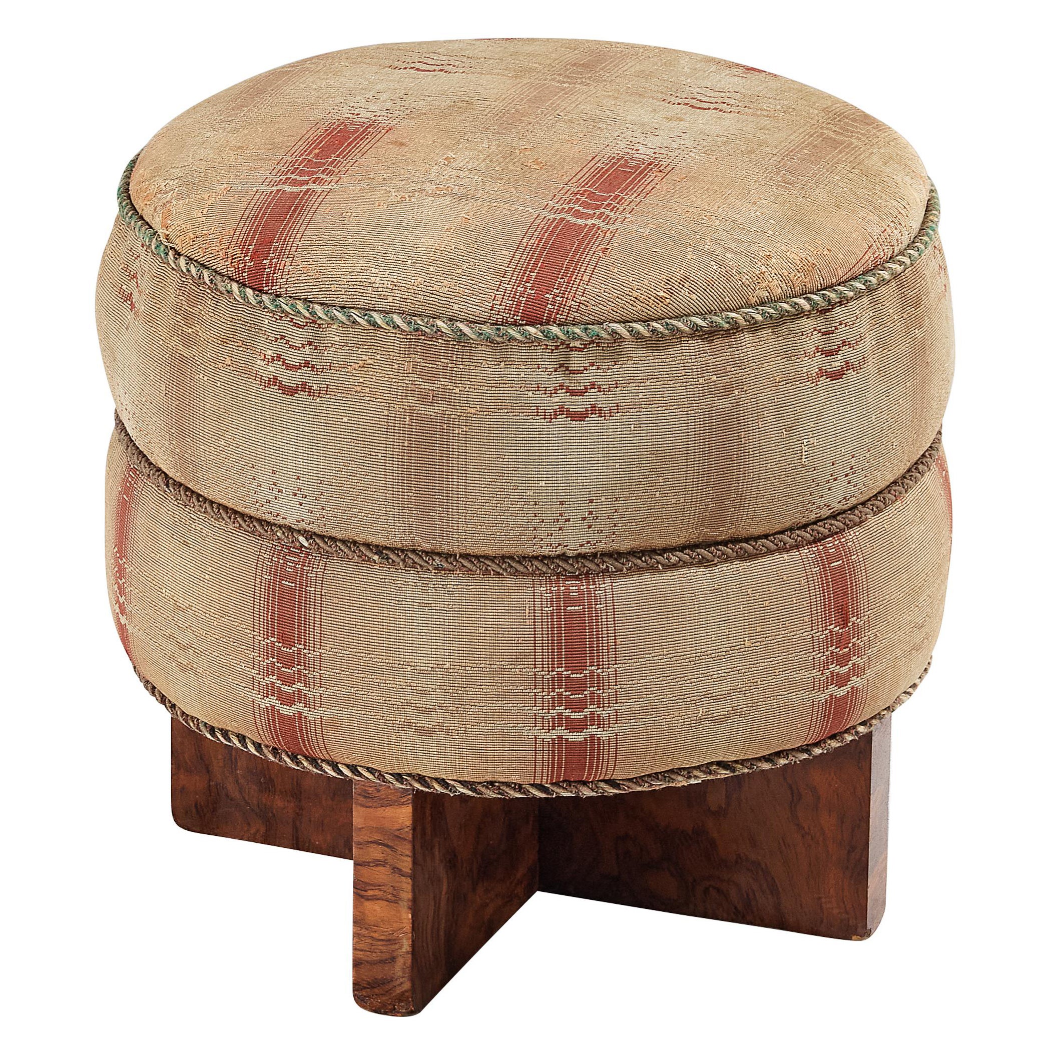 Taburete Jindrich Halabala en tapicería decorativa
