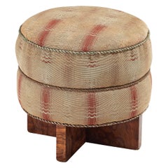 Jindrich Halabala Stool in Decorative Upholstery