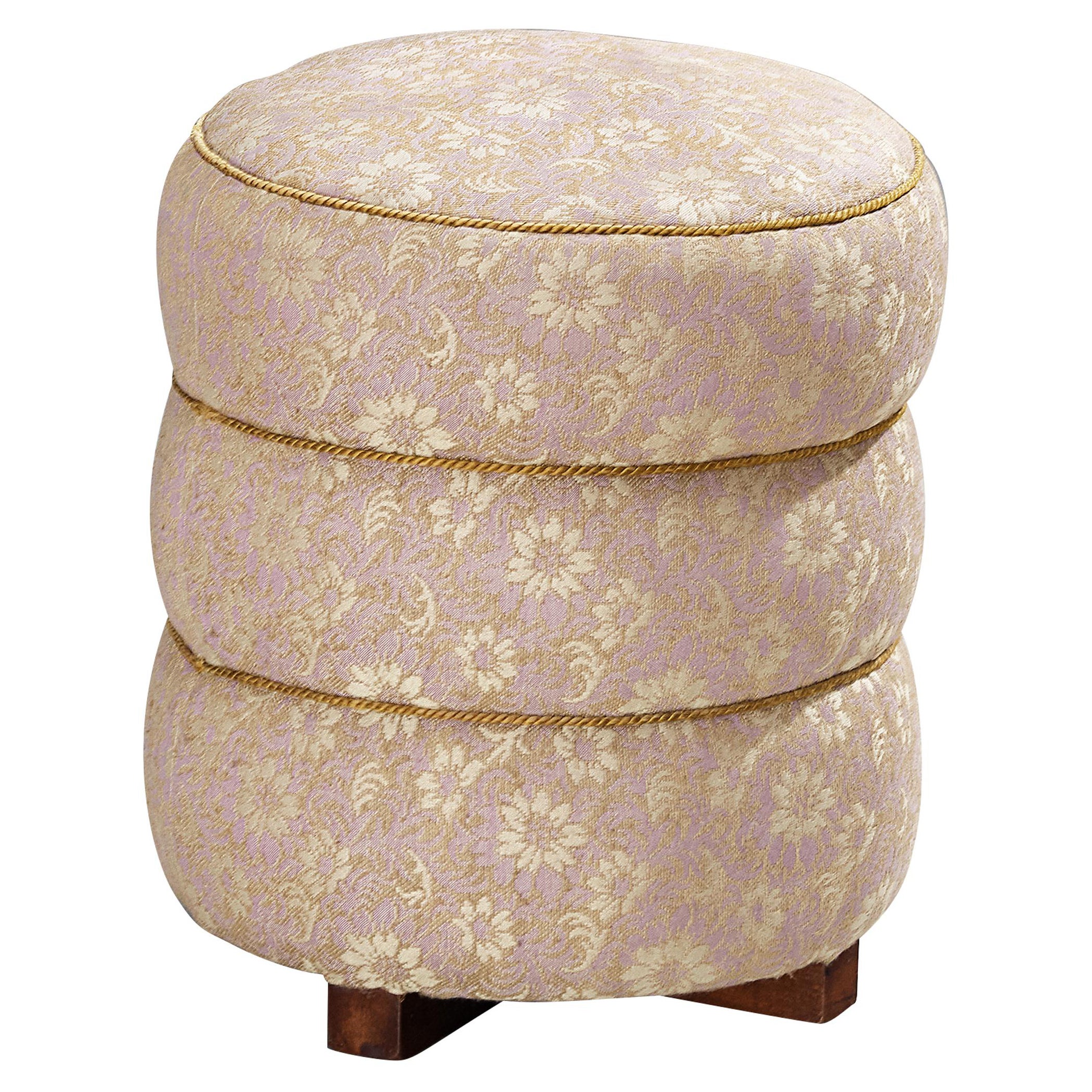 Jindrich Halabala Stool in Decorative Upholstery