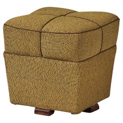 Jindrich Halabala Stool in Decorative Upholstery