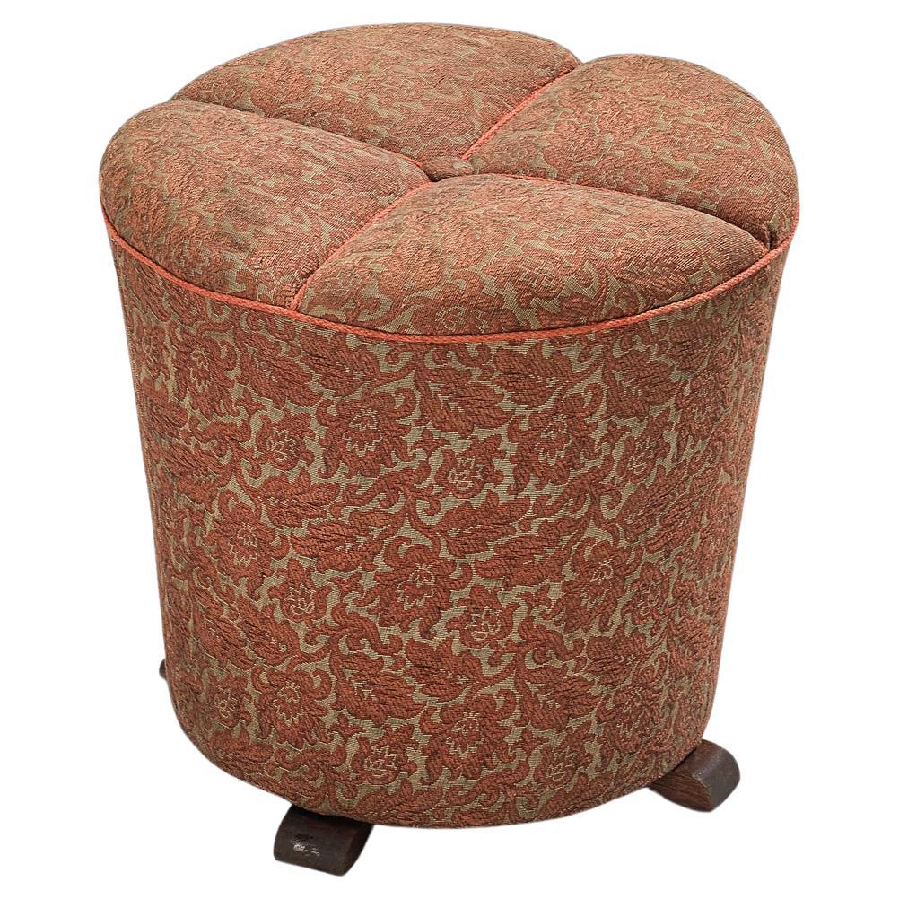 Jindrich Halabala Stool in Decorative Upholstery  For Sale