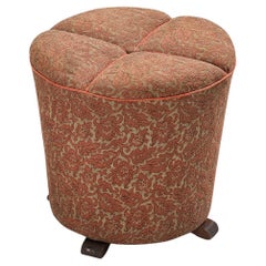 Used Jindrich Halabala Stool in Decorative Upholstery 