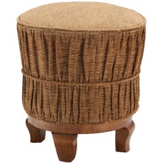 Sgabello Jindrich Halabala con tappezzeria decorativa