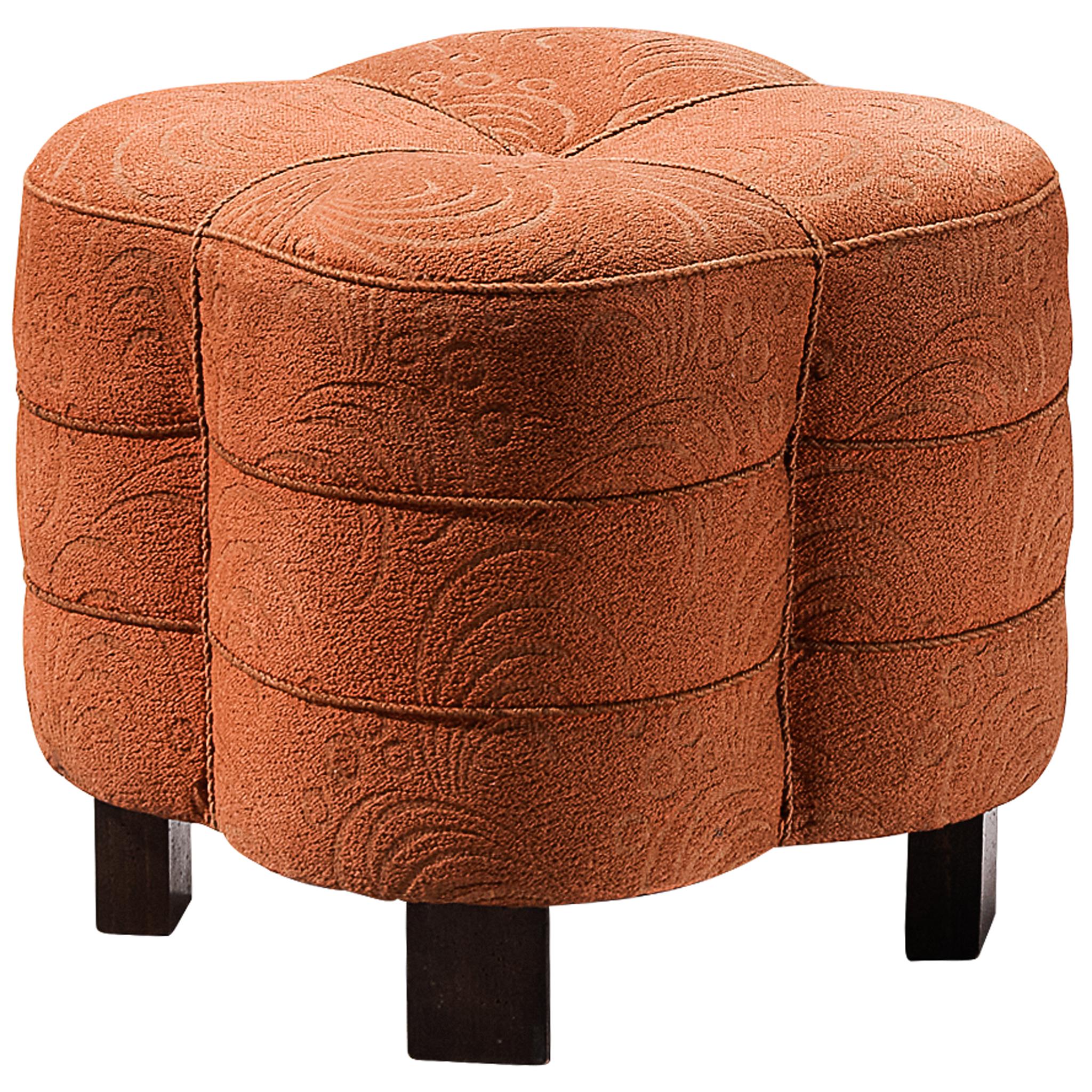 Jindrich Halabala Stool in Decorative Upholstery