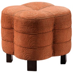 Jindrich Halabala Stool in Decorative Upholstery