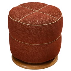 Jindrich Halabala Stool in Decorative Upholstery