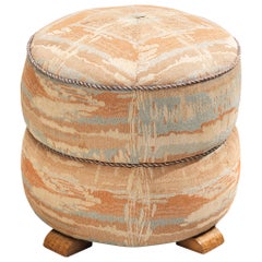 Jindrich Halabala Stool in Decorative Upholstery