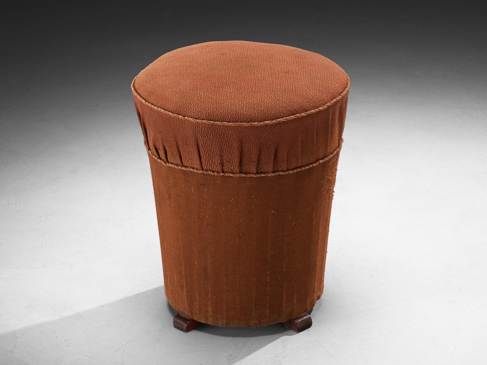 Jindrich Halabala Stools in Decorative Patterned Upholstery In Good Condition In Waalwijk, NL
