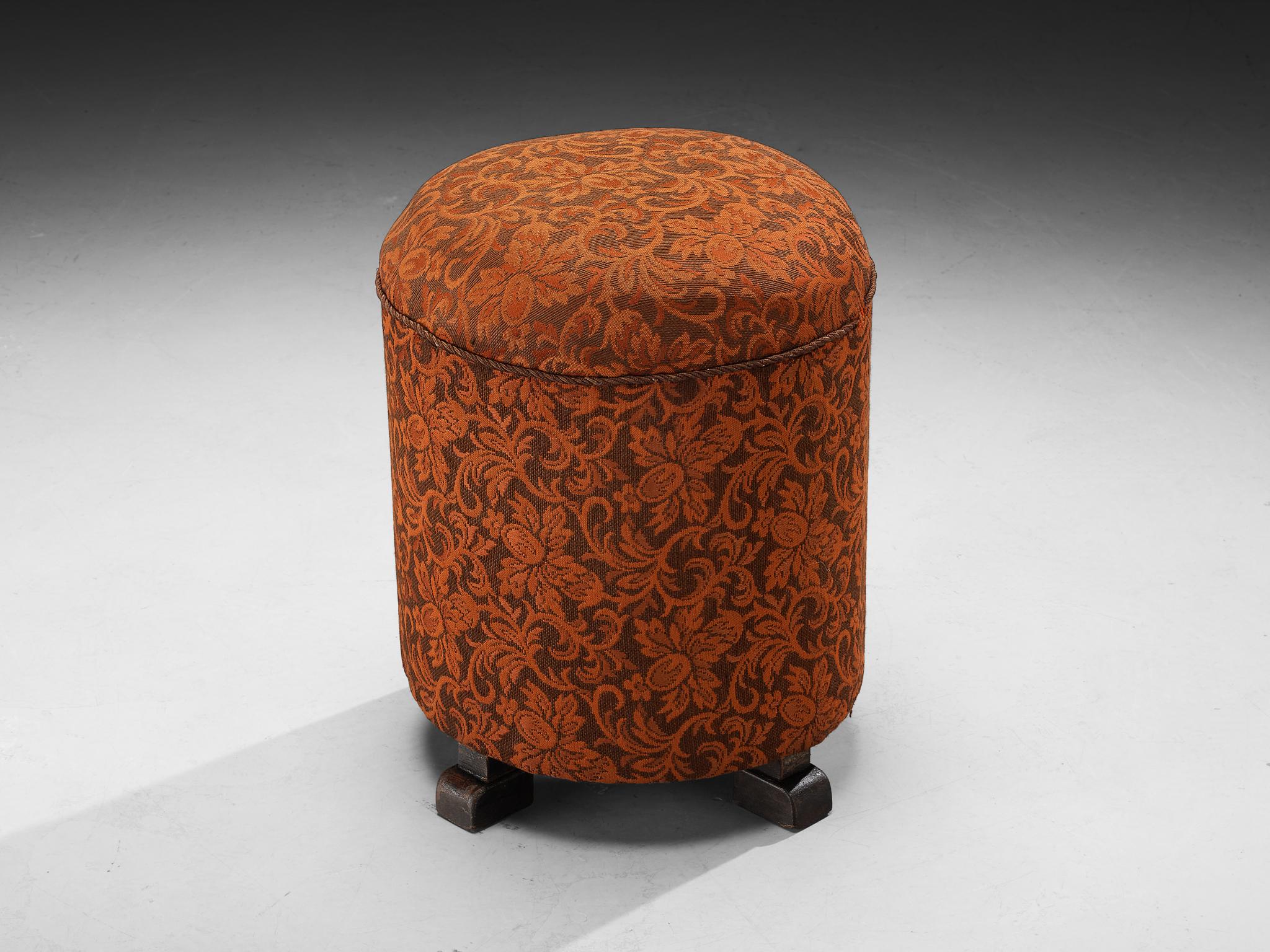 Jindrich Halabala Stools in Decorative Patterned Upholstery 1