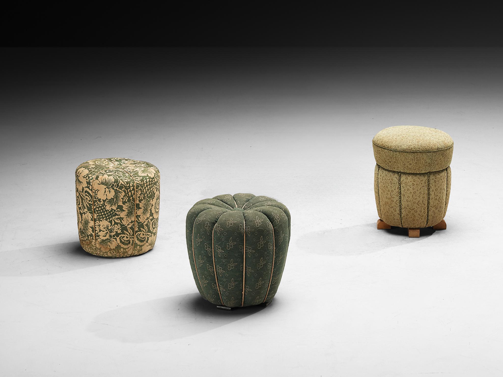 Jindrich Halabala Stools in Decorative Upholstery For Sale at 1stDibs