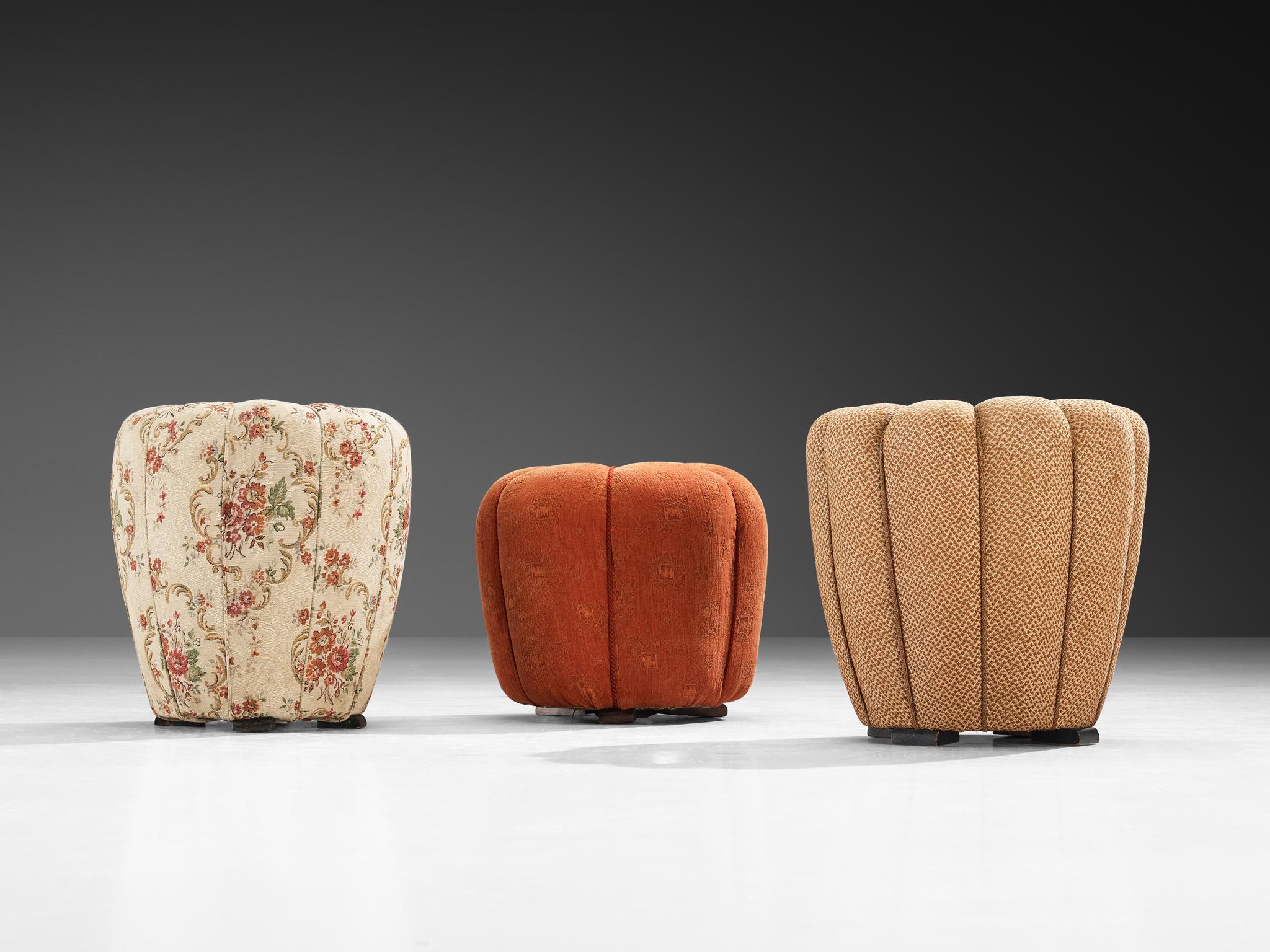 Art Déco Jindrich Halabala Stools in Decorative Upholstery in vendita