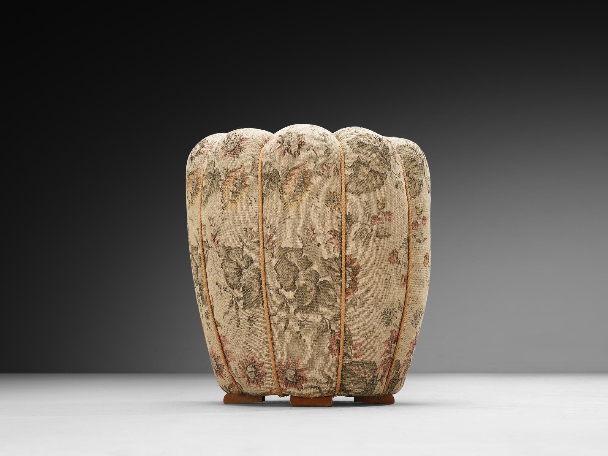 Art Deco Jindrich Halabala Stools in Decorative Upholstery For Sale