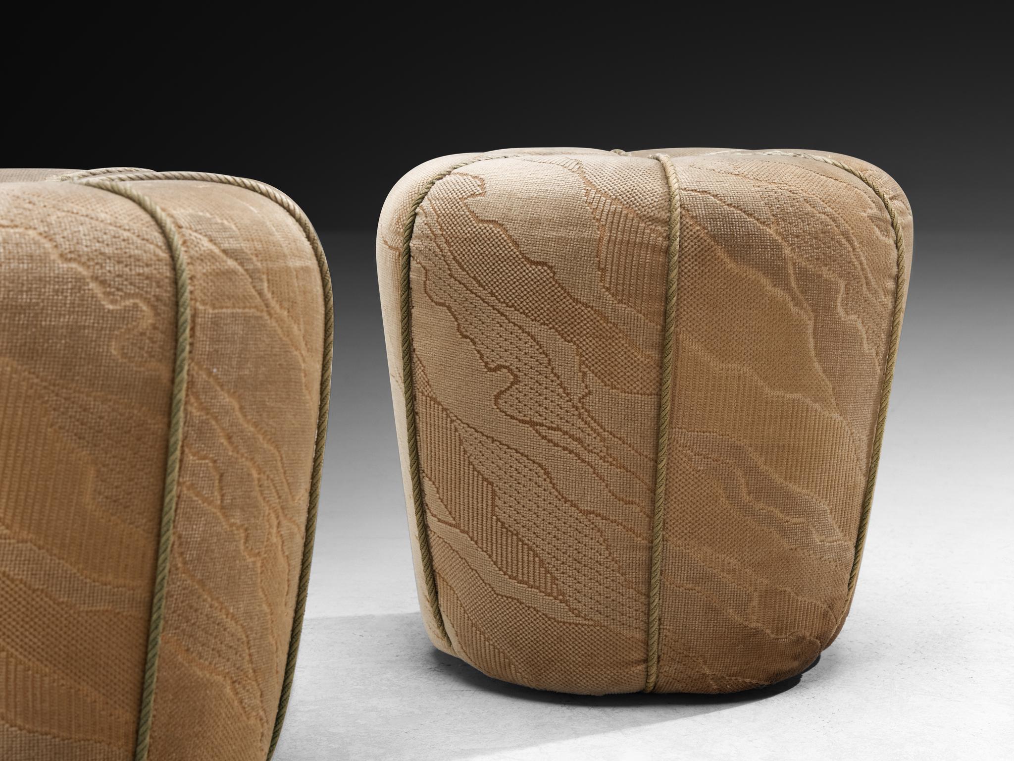 Art Deco Jindrich Halabala Stools in Decorative Upholstery For Sale