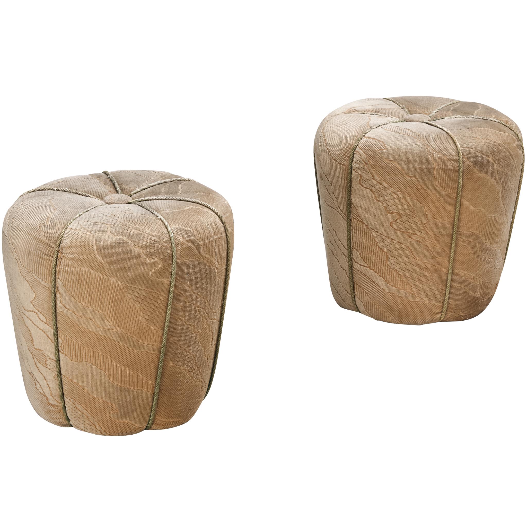 Jindrich Halabala Stools in Decorative Upholstery