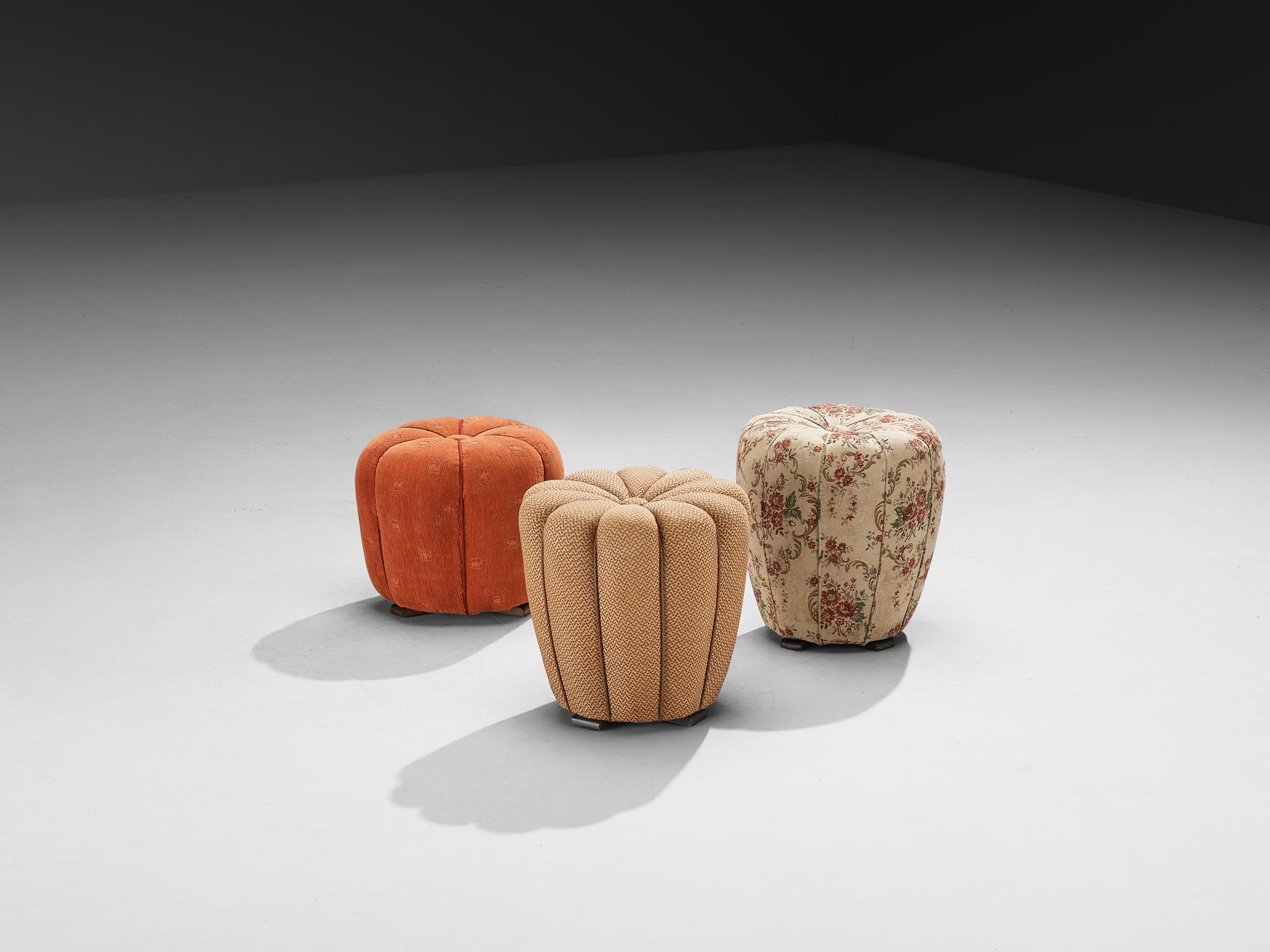 Ceco Jindrich Halabala Stools in Decorative Upholstery in vendita