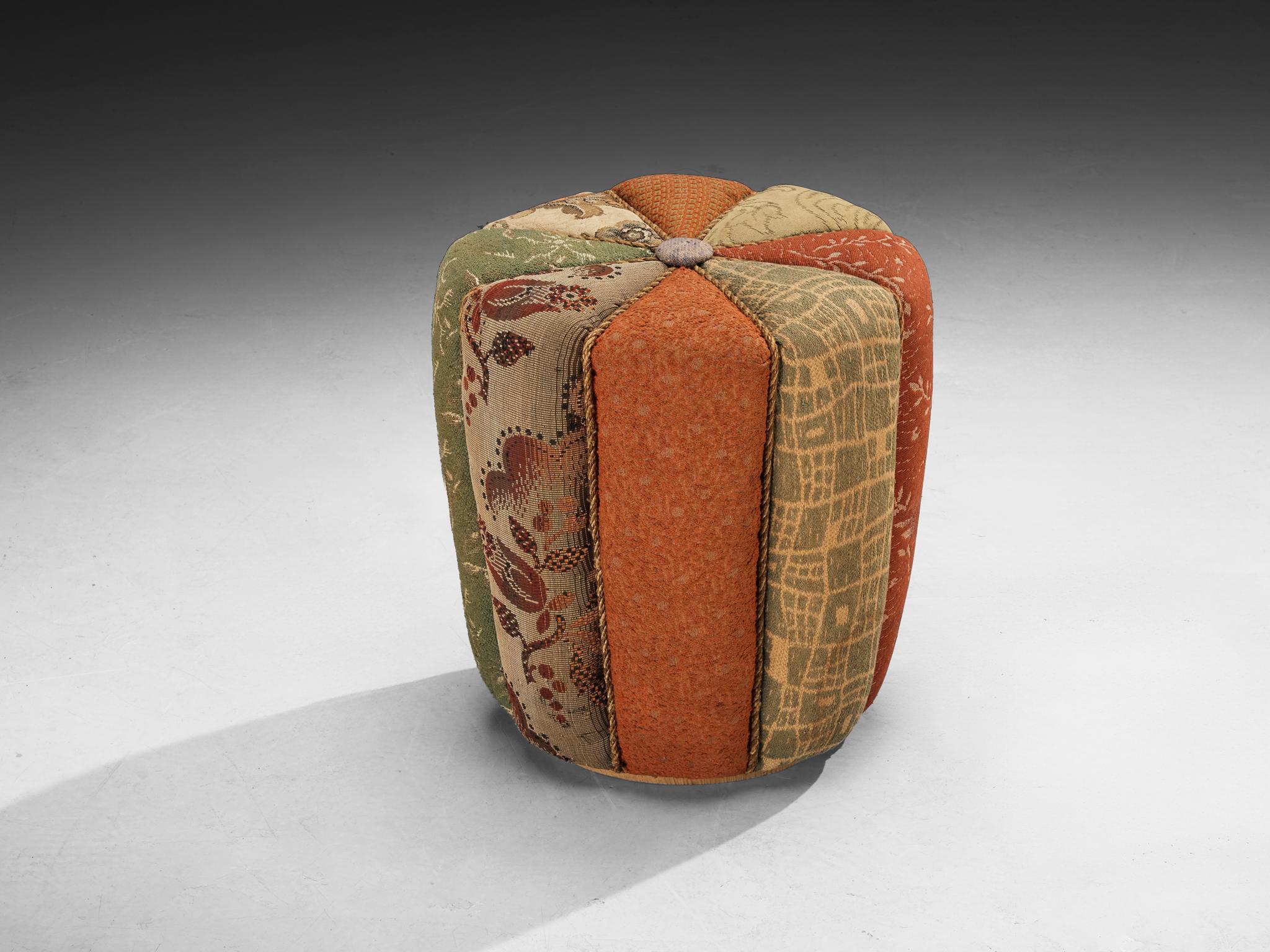 Jindrich Halabala Stools in Decorative Upholstery In Good Condition In Waalwijk, NL