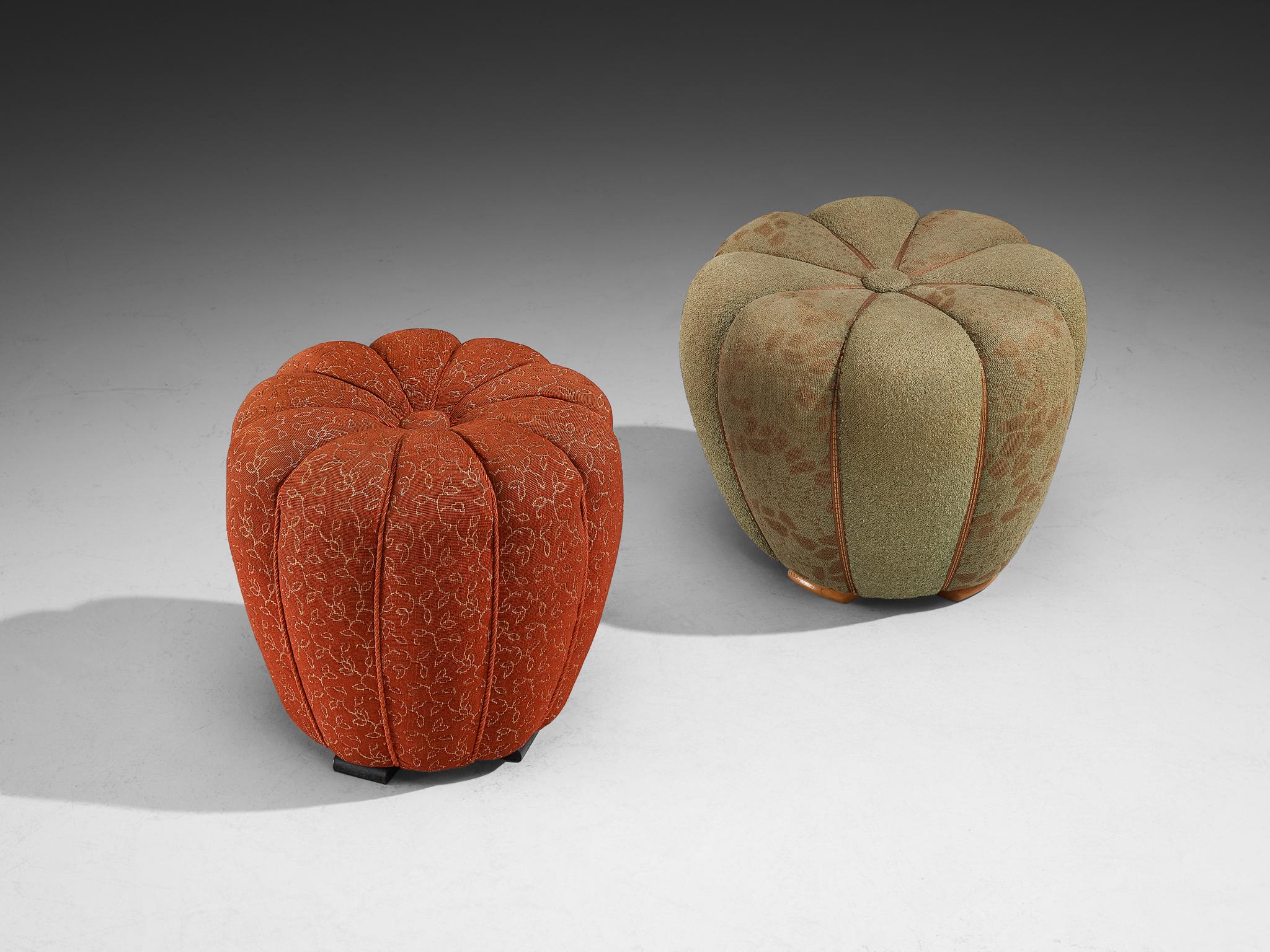 Jindrich Halabala Stools in Decorative Upholstery In Good Condition For Sale In Waalwijk, NL