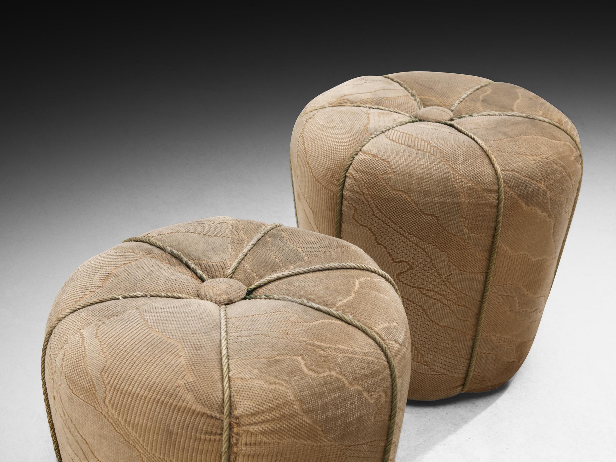 Jindrich Halabala Stools in Decorative Upholstery In Good Condition For Sale In Waalwijk, NL