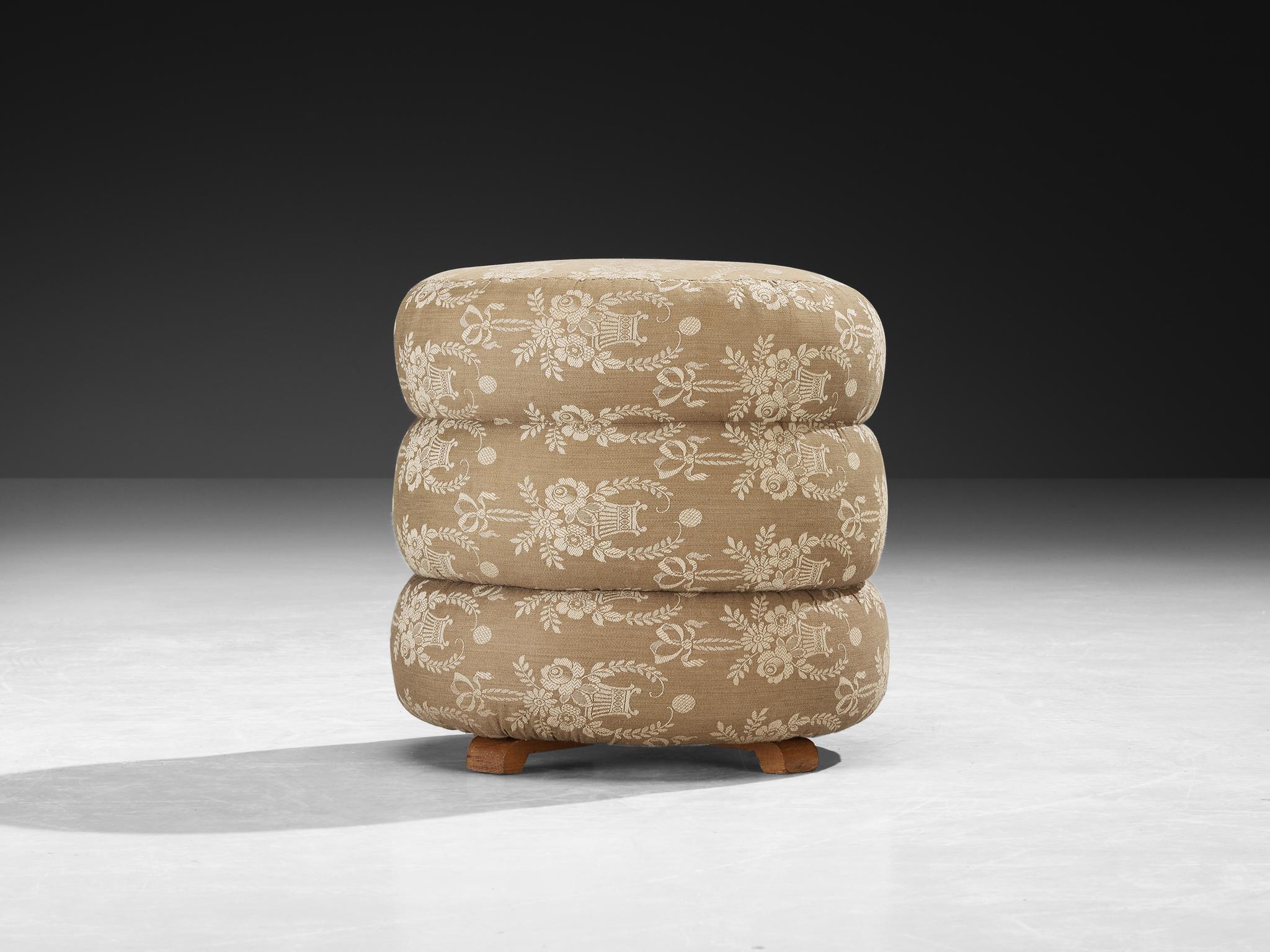 Mid-20th Century Jindrich Halabala Stools in Decorative Upholstery For Sale