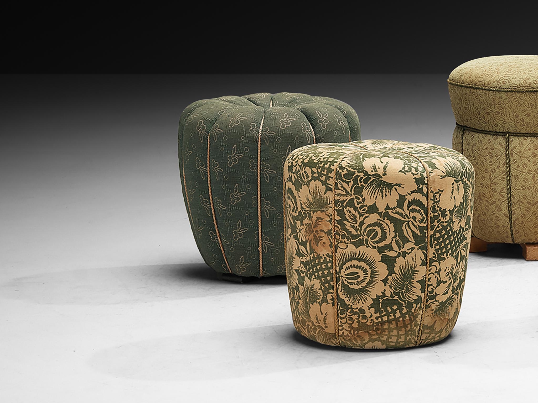 Jindrich Halabala Stools in Decorative Upholstery For Sale at 1stDibs