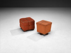 Jindrich Halabala Stools in Decorative Upholstery