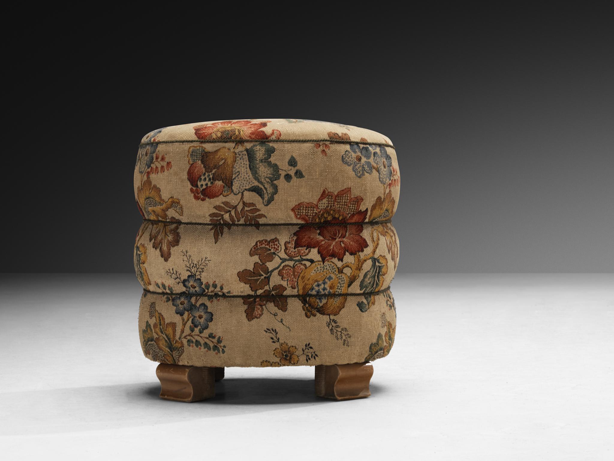 Tissu Tabourets Jindrich Halabala en tissu d'ameublement décoratif en vente