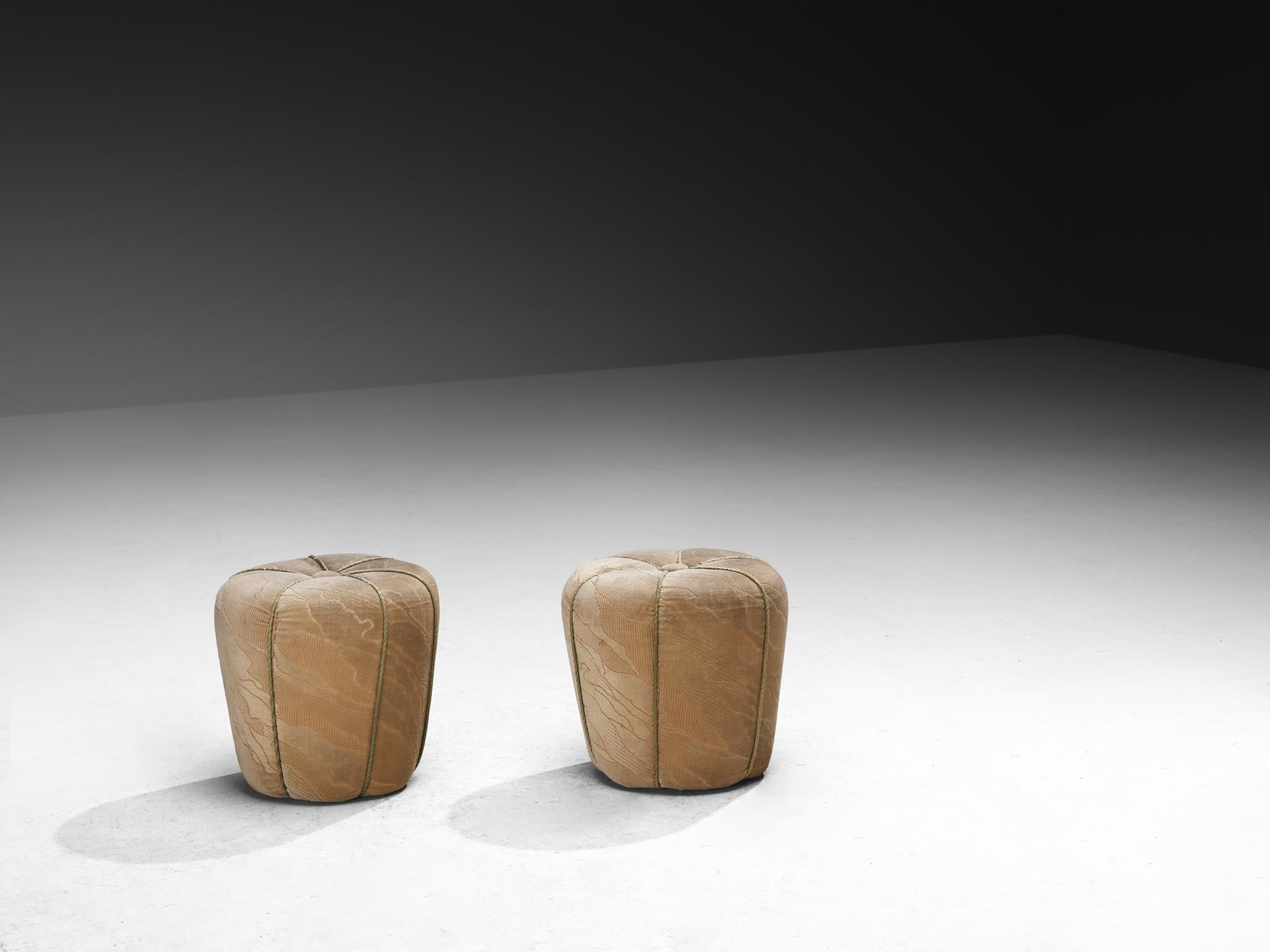 Fabric Jindrich Halabala Stools in Decorative Upholstery For Sale