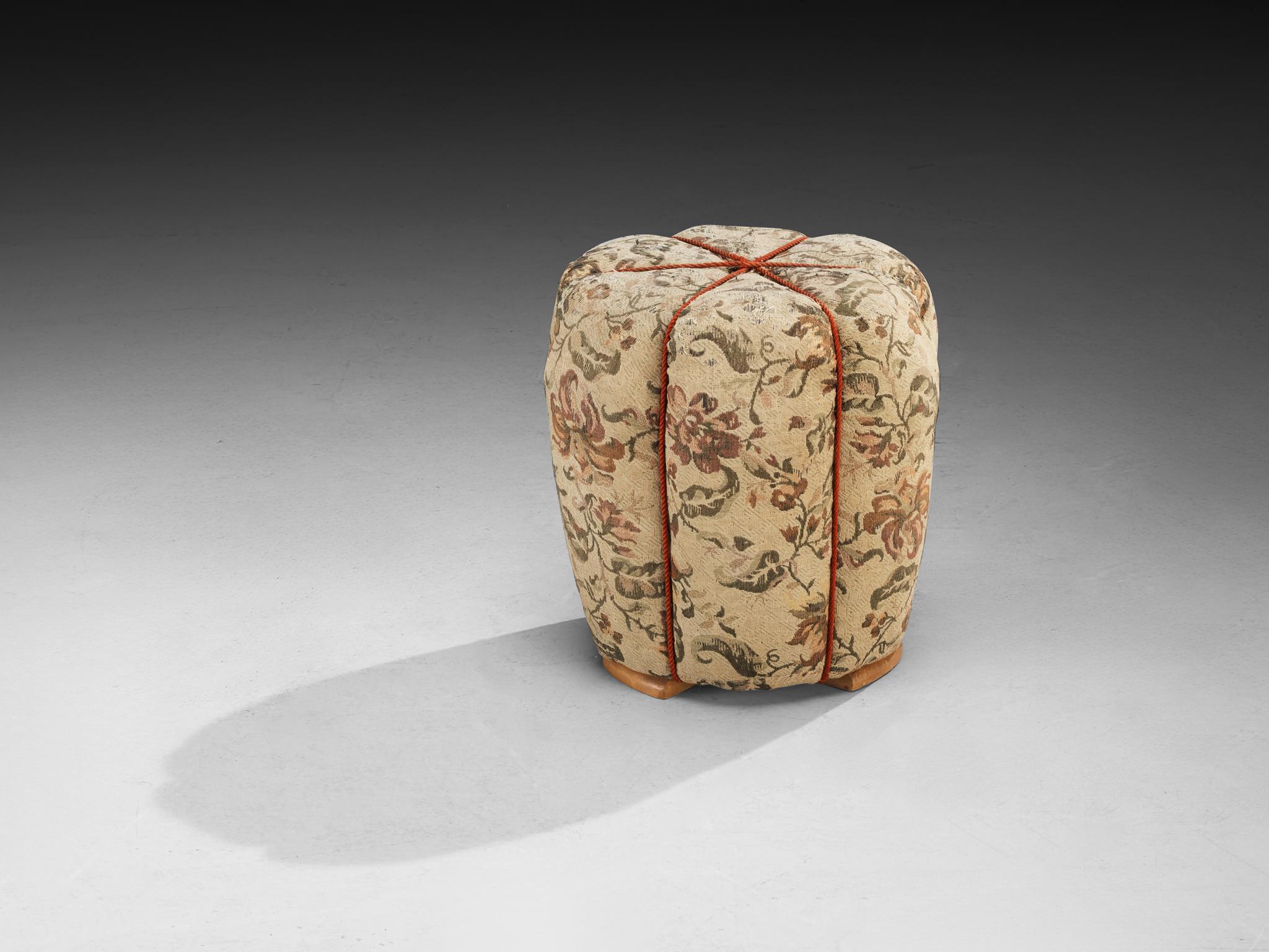 Jindrich Halabala Stools in Decorative Upholstery For Sale 1