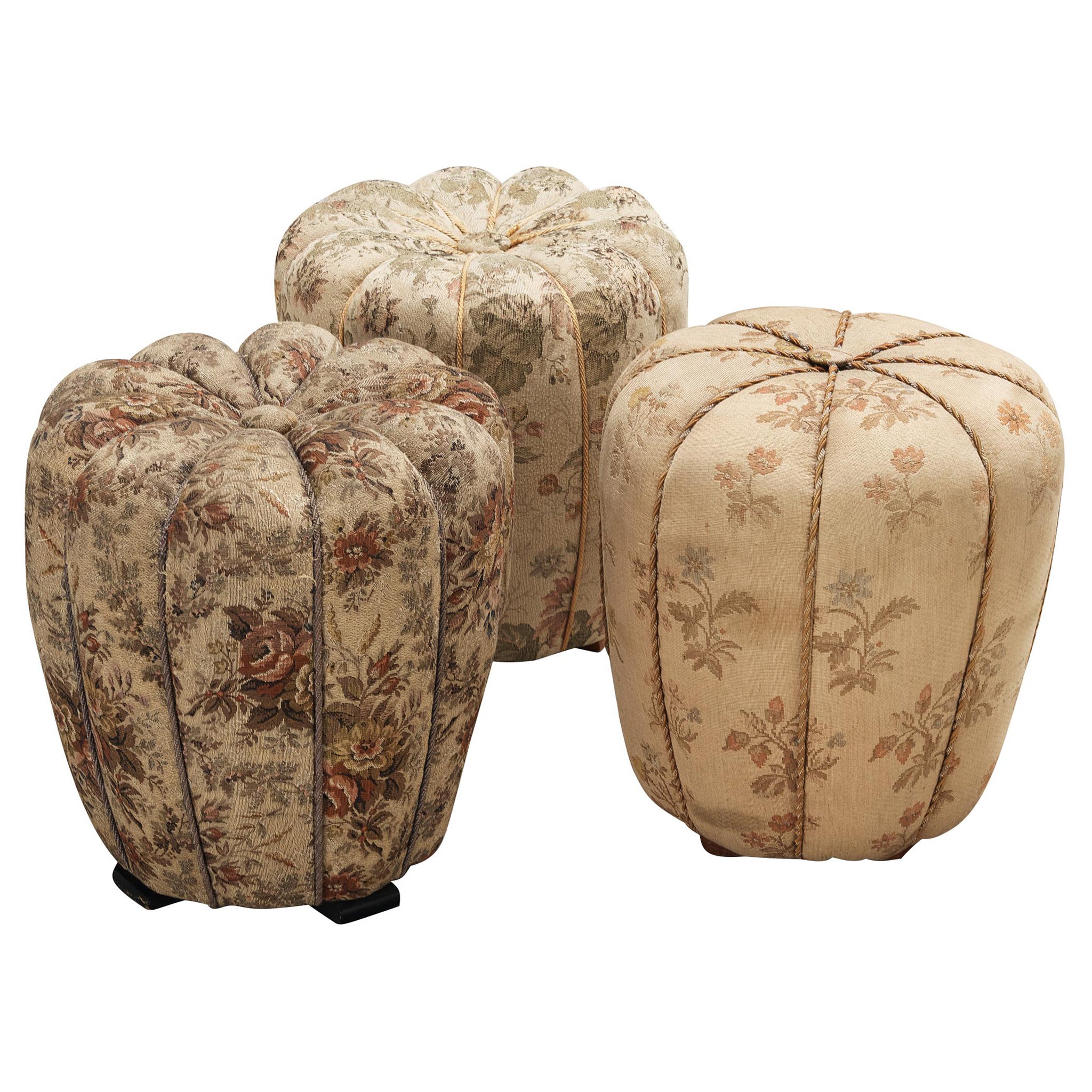 Jindrich Halabala Stools in Decorative Upholstery