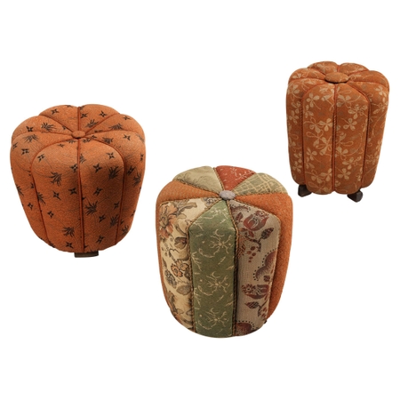 Jindrich Halabala Stools in Decorative Upholstery 