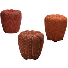 Jindrich Halabala Stools in Decorative Upholstery
