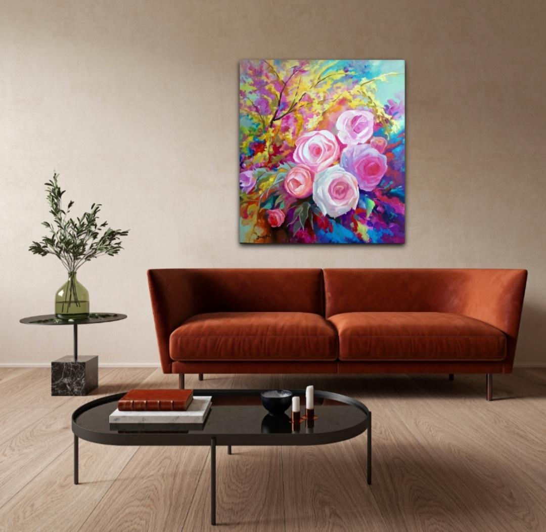 blumenbilder acryl auf leinwand