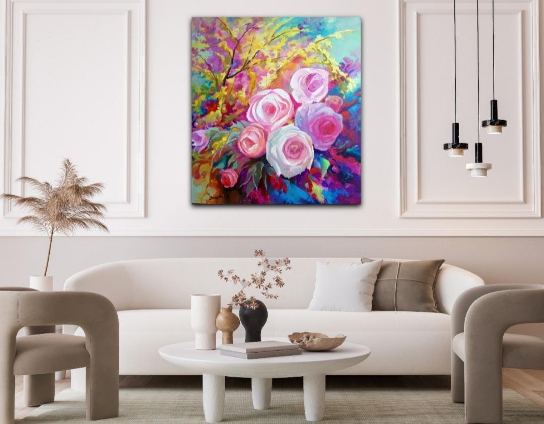 blumenbilder gemalt leinwand
