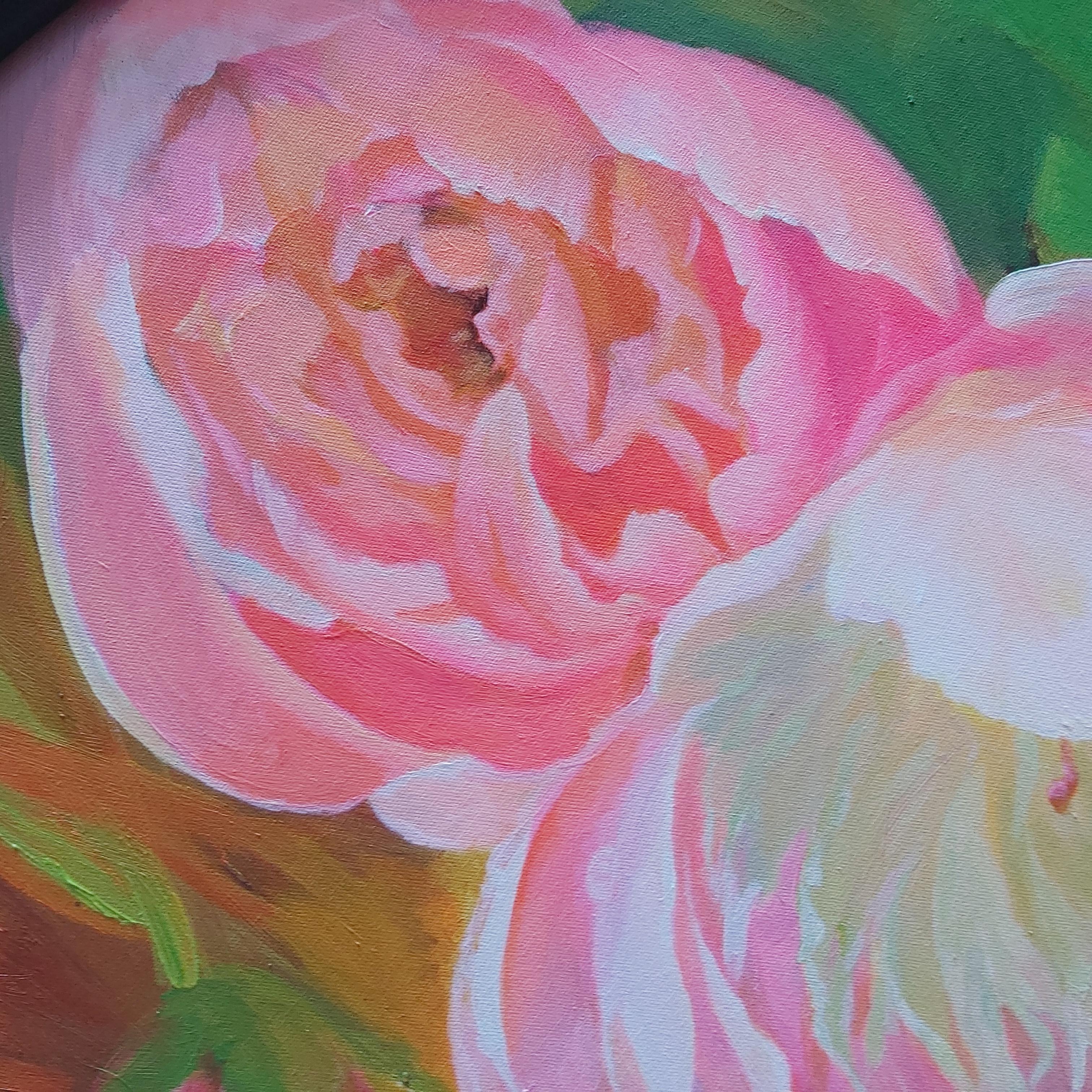 round flower painting