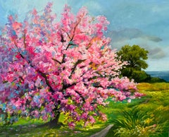 Spring Zest (landscape cherry blossom tree in bloom floral colorful pink)