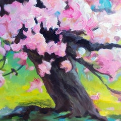 Appel d'été  (acrylique florale sur toile, fleurs colorées, roses, bouquets)