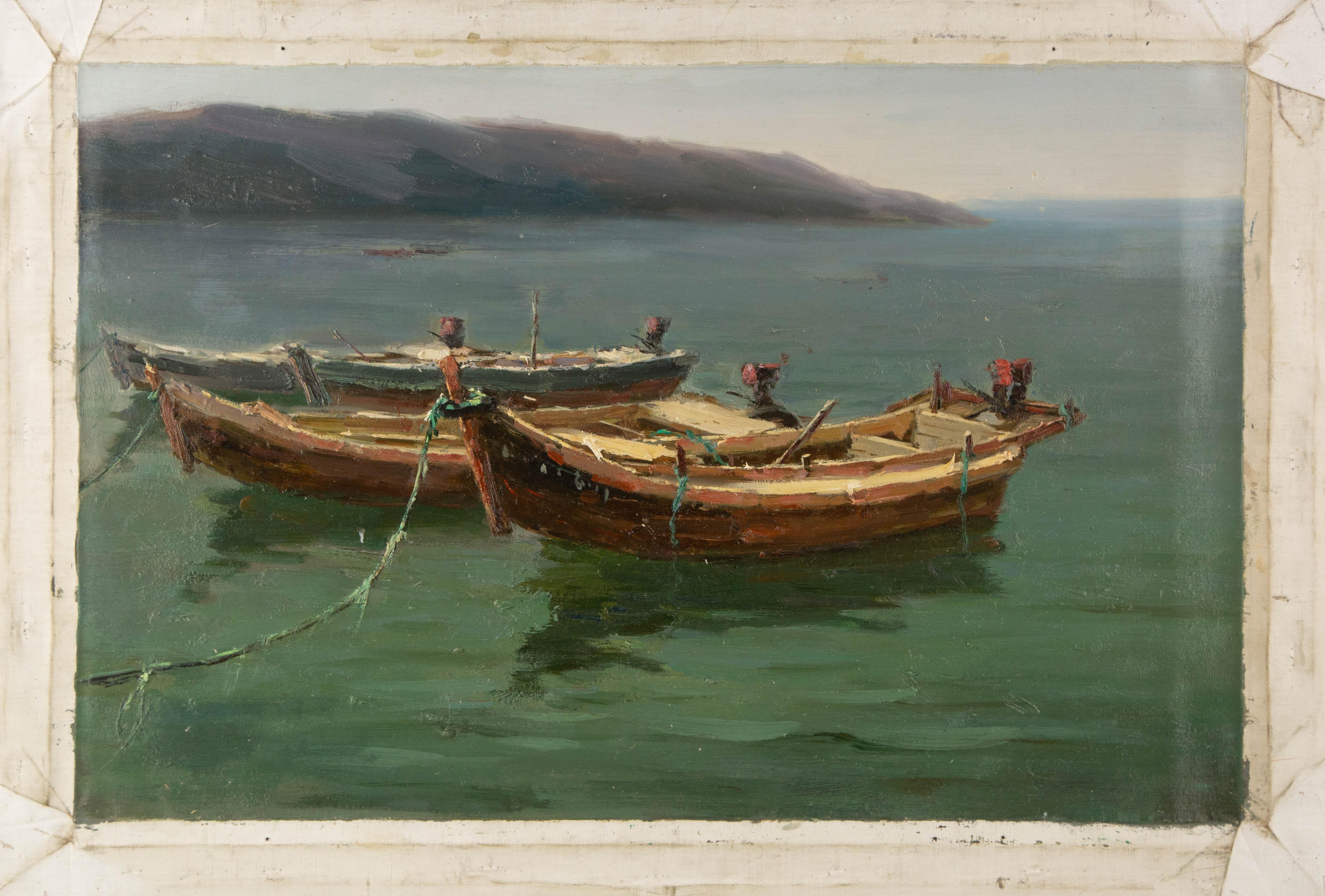 Hong Jing Waterscape Original Oil On Canvas 