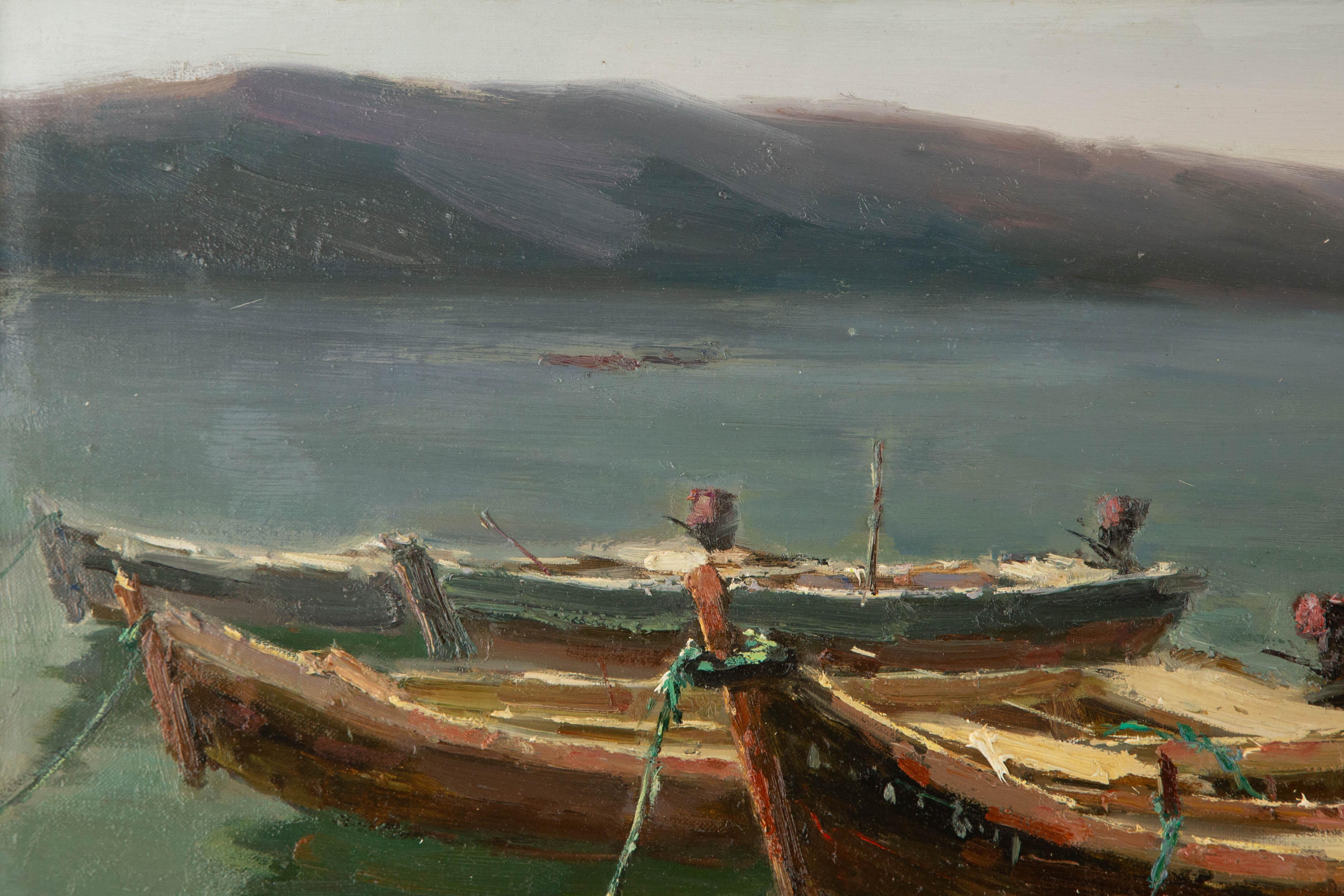 Hong Jing Waterscape Original Oil On Canvas 