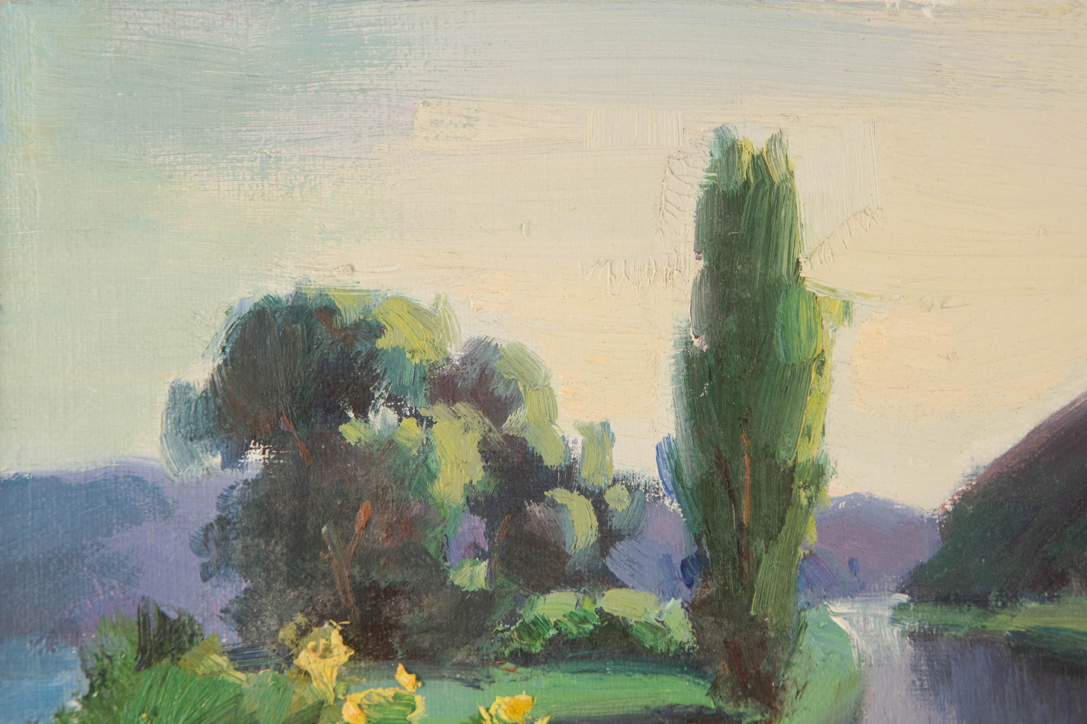 Jing Hong Landscape Original Oil On Canvas 