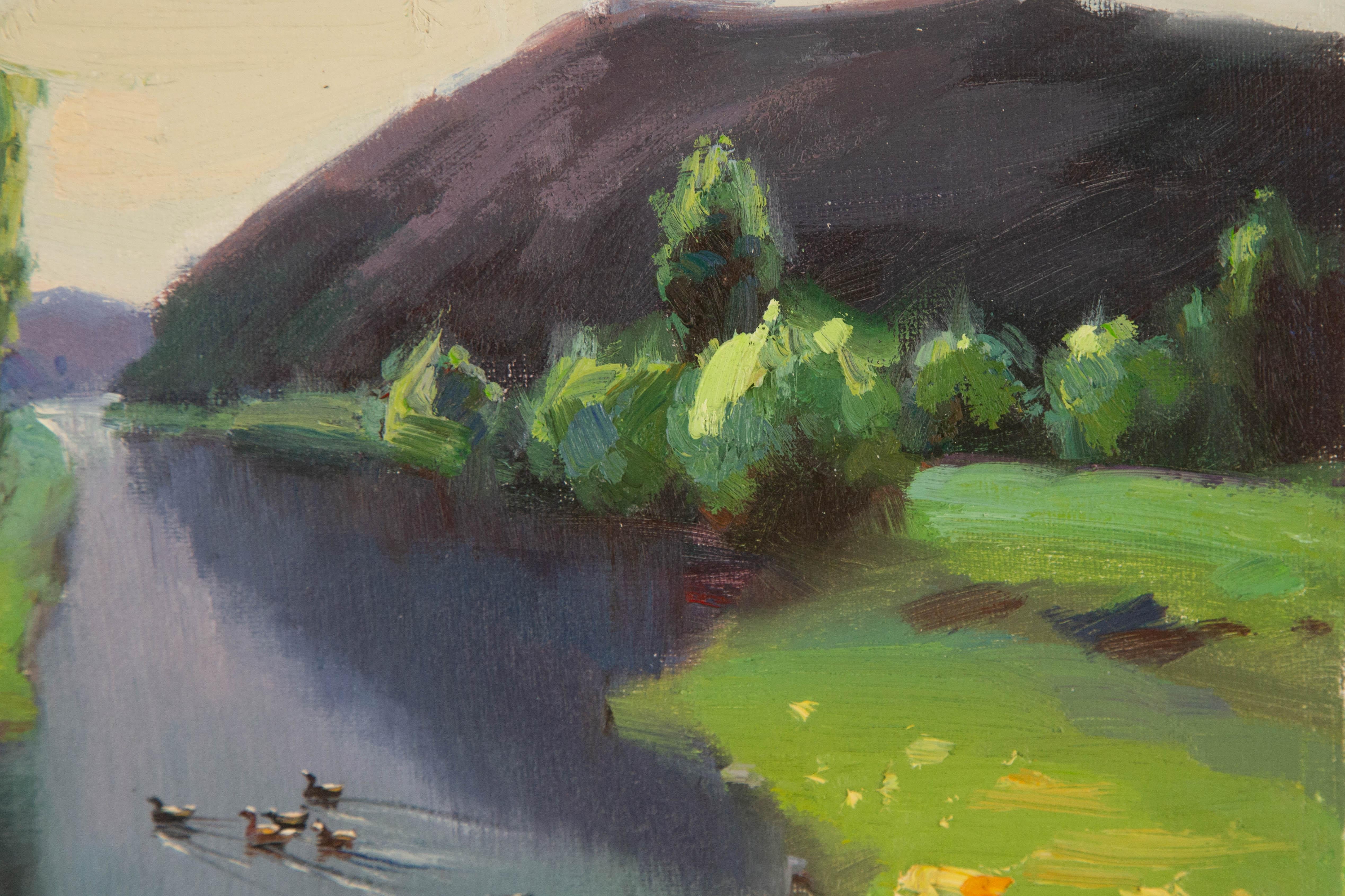 Jing Hong Landscape Original Oil On Canvas 