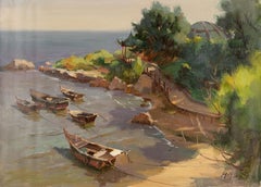 Jing Hong Landscape Original Oil On Canvas "The Beidai River"