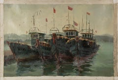 Jing Hong Wasserlandschaft Original Öl auf Leinwand "Erobern"