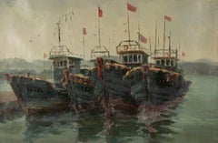 Jing Hong Wasserlandschaft Original Öl auf Leinwand "Erobern"