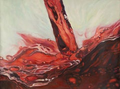 Olio originale astratto su tela "Vino" di Jing Zhang