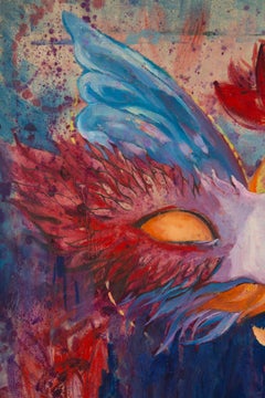 Jing Zhang Contemporary Original Oil On Canvas "Flying Mask"