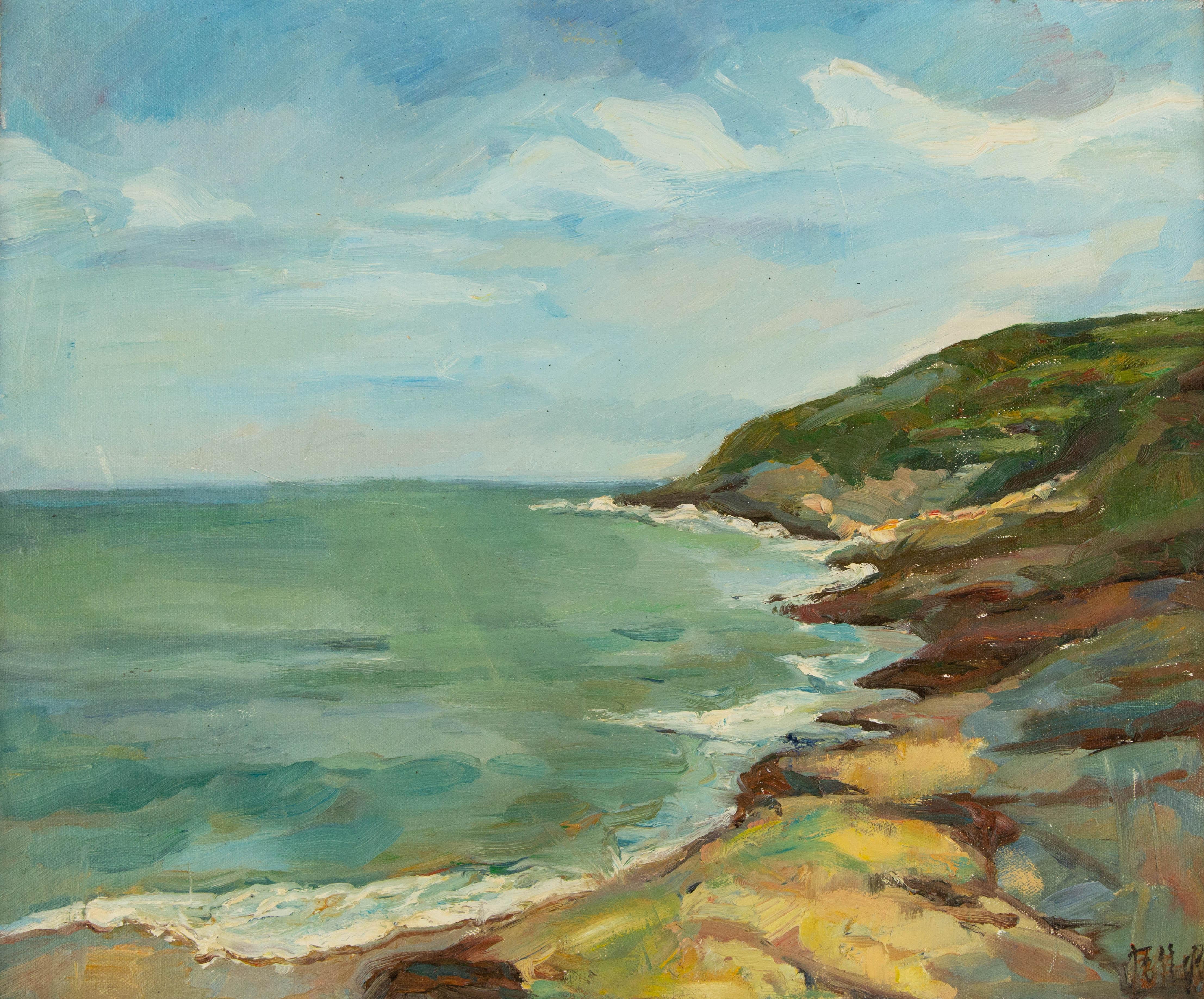 Jiani Tang-Landschaft, Original-Ölgemälde „Sunday Seaside“, Jiani Tang