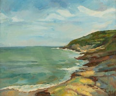 Peinture à l'huile originale du paysage de Jiani Tang « Journée en bord de mer »